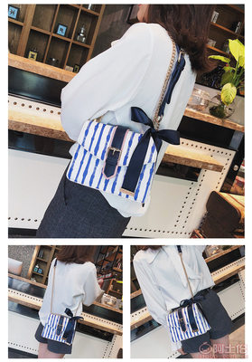 夏季風尚 海軍條紋小方包，少女心動的斜挎新寵